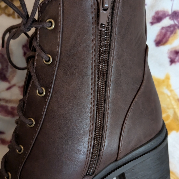 Soda Brown Heeled Boots - Picture 4 of 10